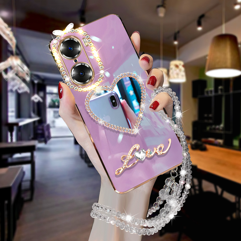 华为荣耀60硅胶网红个性镜面软壳