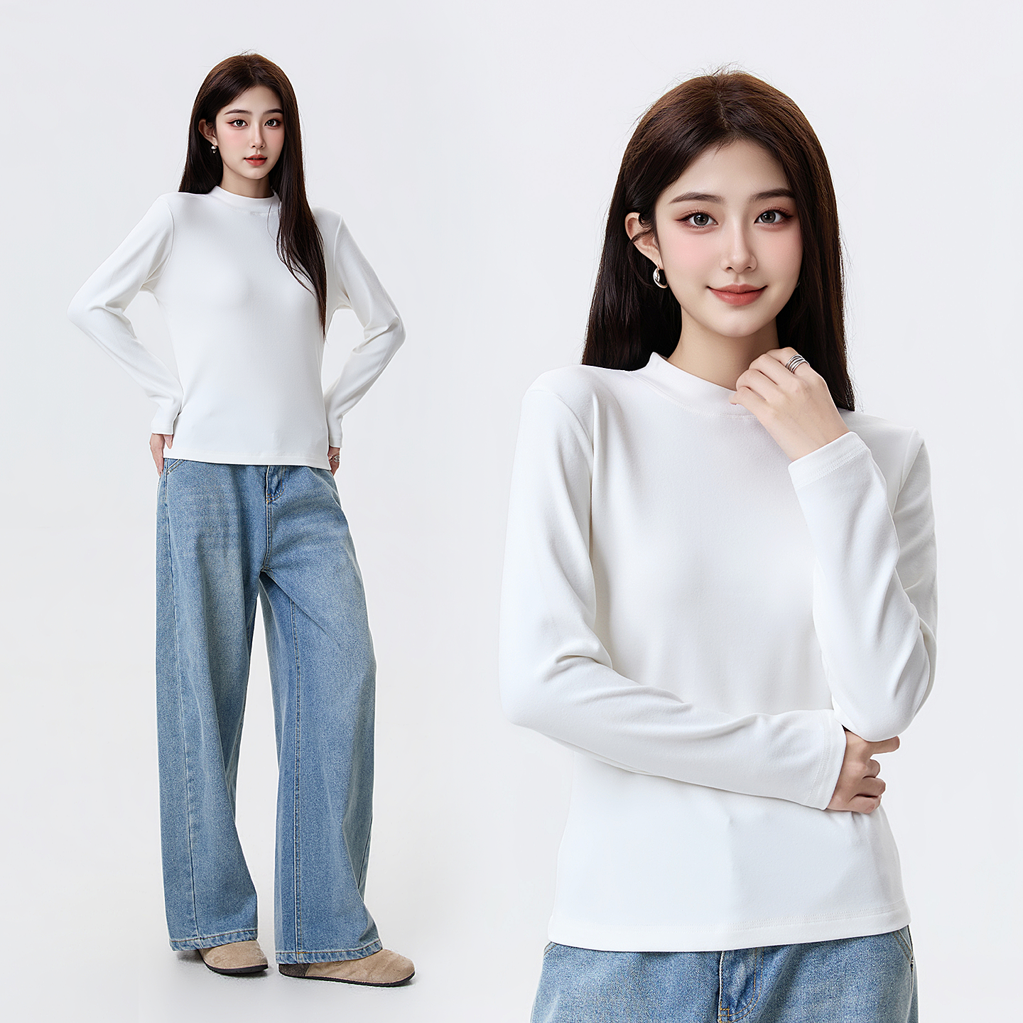 德绒小高领打底衫女秋冬2025新款