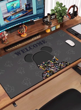 潮牌暴力熊速桌垫鼠标垫办公书桌学生学习作业台桌面吸水垫子