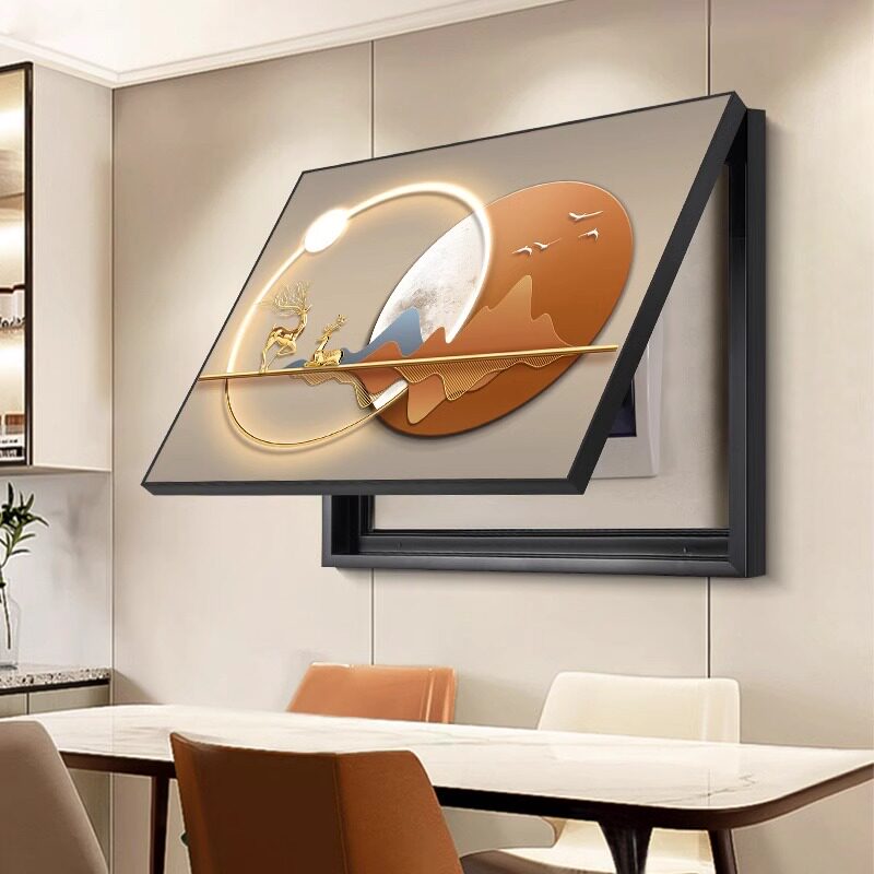 福画简约现代电表箱配电箱装饰画图片
