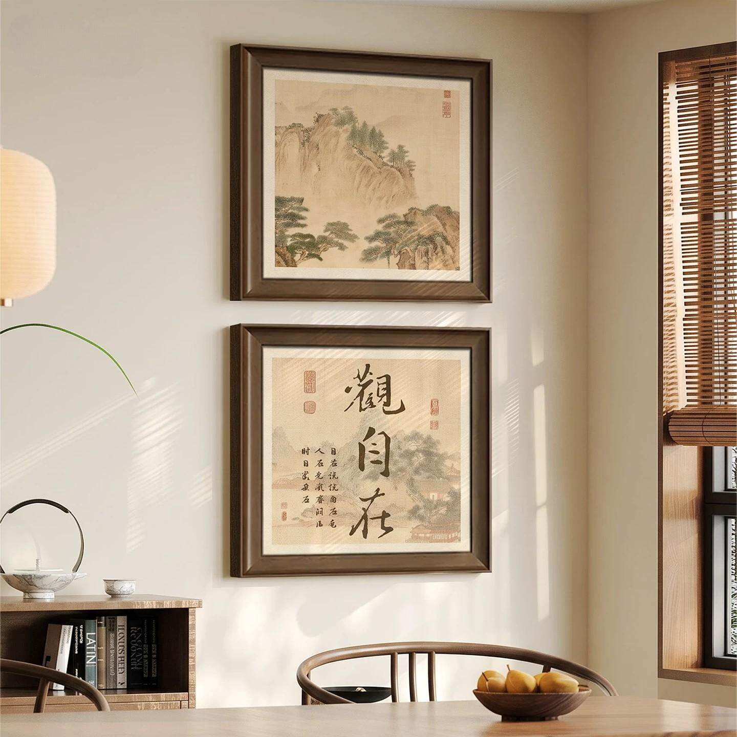 宋代美学客厅餐厅玄关装饰画山水风景中古风书房茶室办公室壁挂画