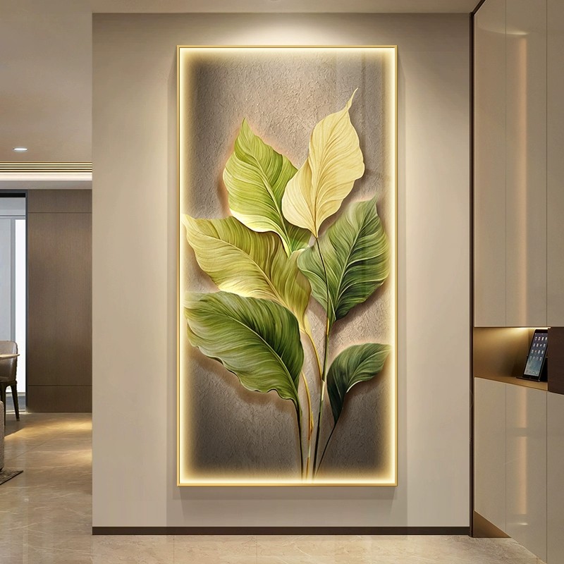 家大业大入户正对门挂画轻奢玄关装饰画现代简约走廊过道壁灯新款