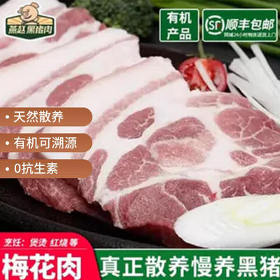 燕赵有机黑猪肉梅花肉真正散养慢养500天黑毛猪肉本土黑猪梅花肉