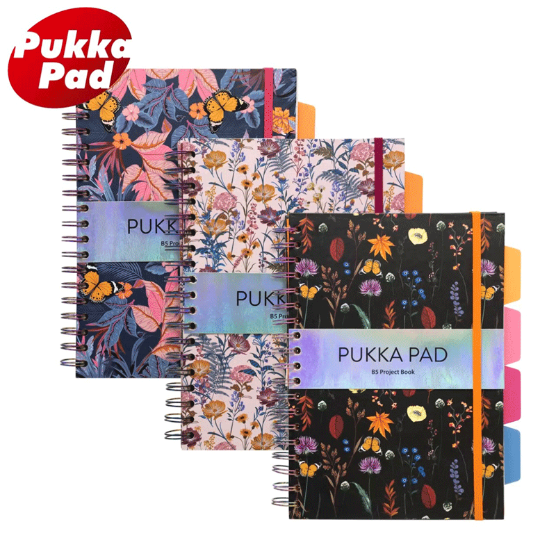 PukkaPad B5多功能线圈本美式学生办公可撕高颜值手账笔记本米黄色护眼内页