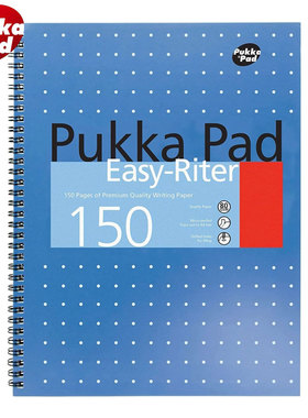 Pukka Pad笔记本子螺旋本简约风线圈本子A4学生错题本记录本精致蓝色日记考研厚