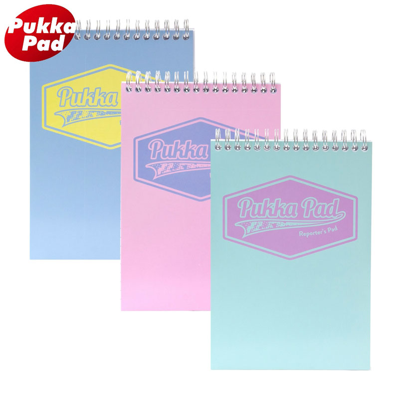Pukka Pad三色横线竖翻线圈本上翻横线大学生随身笔记本子螺旋纠错记事本简约商务手账本