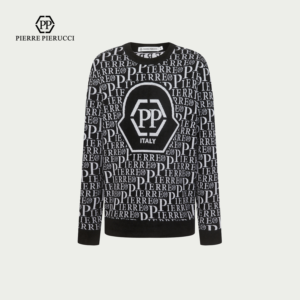 PP PIERRE PIERUCCIPP意大利轻奢男装2025秋冬新款满身字母针织衫