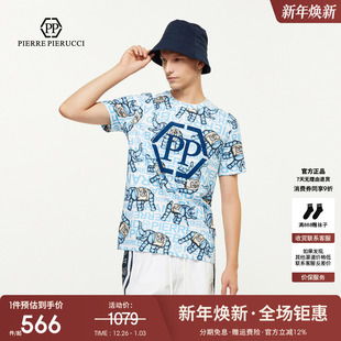 休闲短袖 PP意大利轻奢男装 满身图案花版 新款 T恤潮流上衣 2025夏季