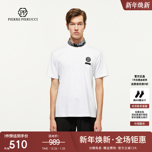 百搭短袖 PP意大利轻奢男装 徽章贴标设计简约修身 新款 T恤 2025夏季