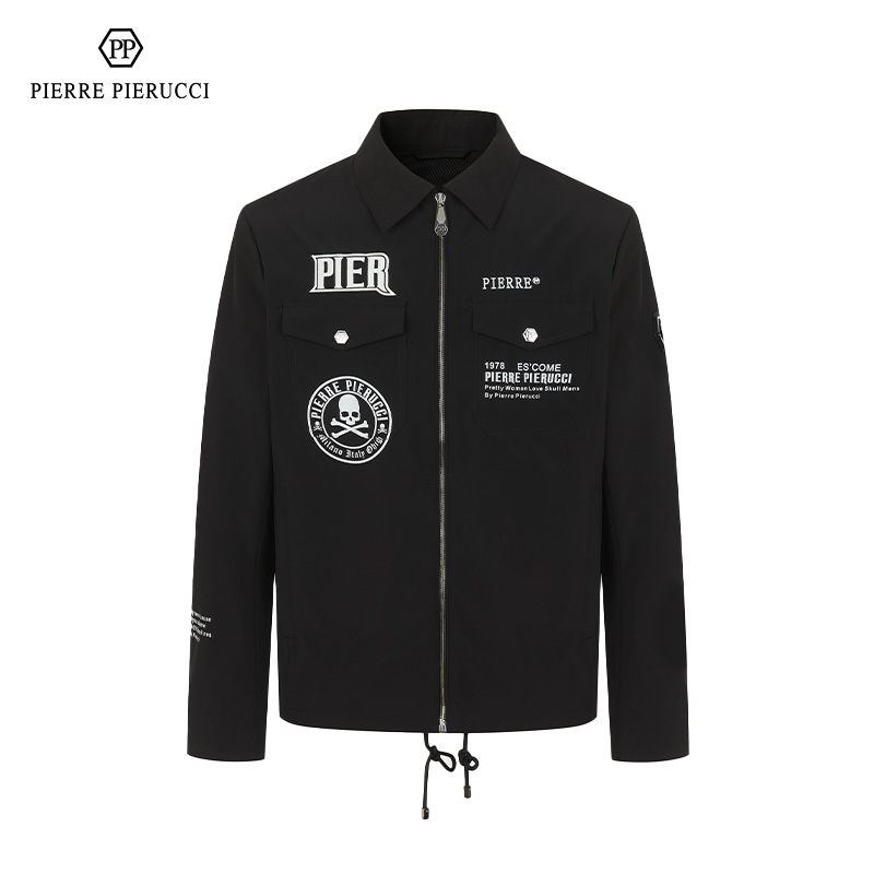 PP意大利男装黑色时尚潮流单夹克