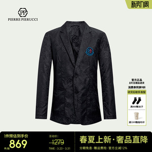 商务休闲西服满身LOGO印花西装 新款 2026春季 PP意大利品牌轻奢男装