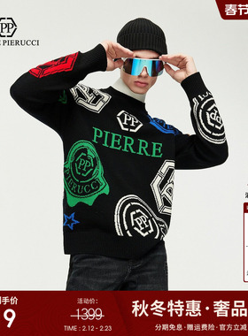PP意大利轻奢品牌男装25秋冬新款彩色字母时尚休闲羊毛衫长袖毛衫