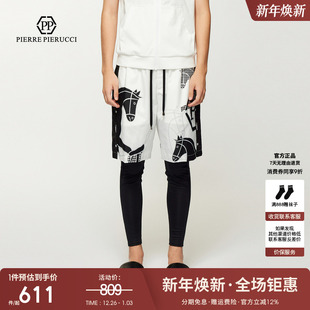 印花五分短裤 男宽松大码 薄款 PP意大利轻奢男装 中裤 时尚 沙滩裤 夏季