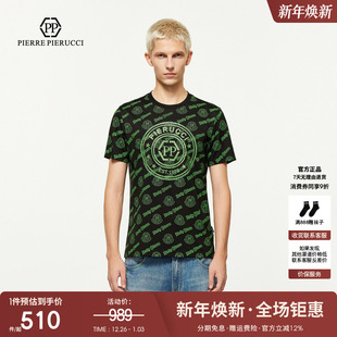 夏季 PIERUCCIPP意大利奢侈品男装 新款 短袖 T恤 字母花版 PIERRE