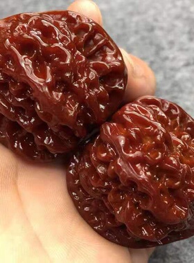 文玩核桃天然机刷包浆勇麒麟大官帽涞水精品野生手玩麻核桃