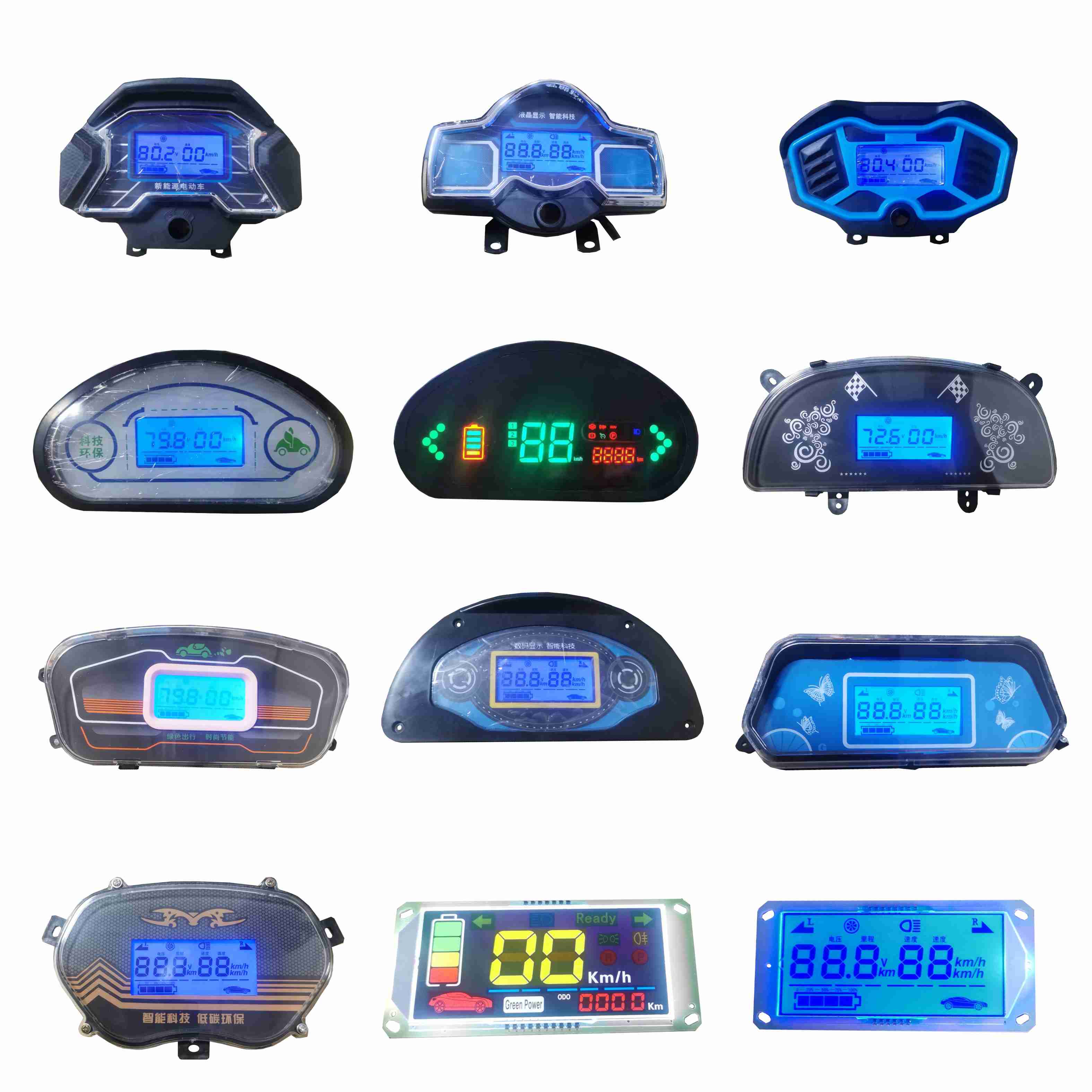 电动车液晶仪表三轮车四轮车通用线路板LED显示器盘电量电压总成