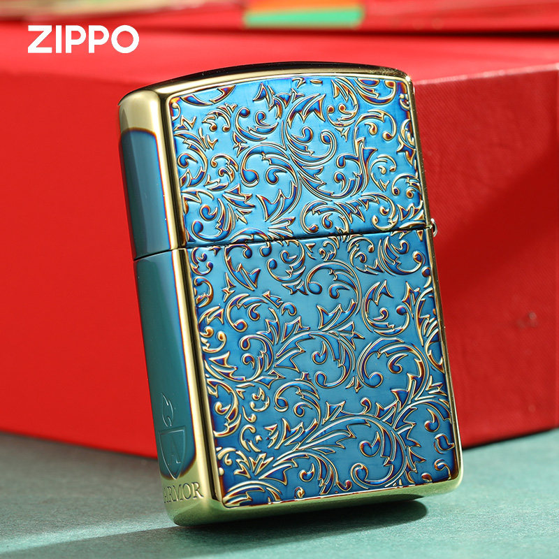 正版zippo打火机熏金幸运唐草限量编号煤油防风正品收藏定制送礼