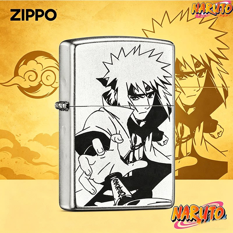 正版Zippo打火机火影忍者联名波风水门二次元205镀铬煤油防风送礼