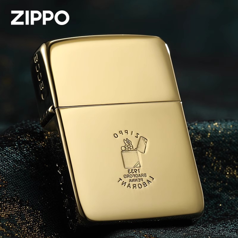 Zippo打火机正版二战镀钛18k镀金煤油防风送礼水晶盒高档限量编号