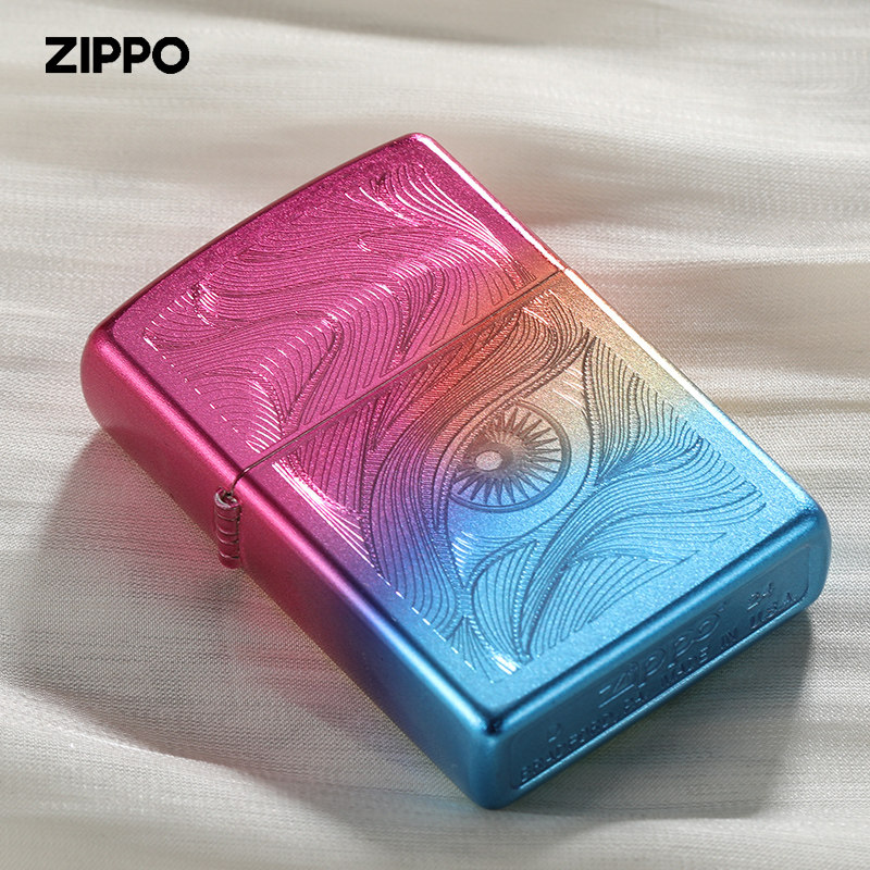 zippo打火机秋水含情睛幻彩官方芝宝 正品防风煤油火机电镀送男友