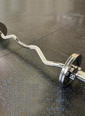 XMASTER曲杆二头弯举直杆电镀哑铃杆力量举训练家用健身杆大孔