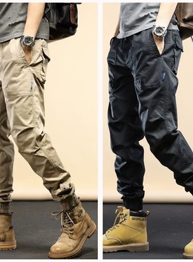 VISVIM BESSEL秋冬新款纯棉工装裤男休闲束脚裤子户外多口袋长裤