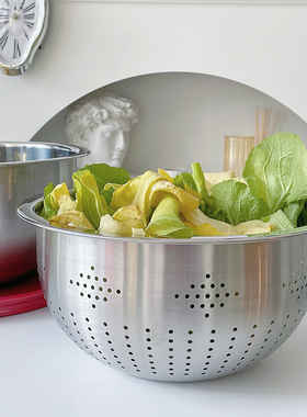 Tramontina查蒙蒂纳不锈钢洗菜盆沥水篮家用厨房洗菜篮子洗菜盆