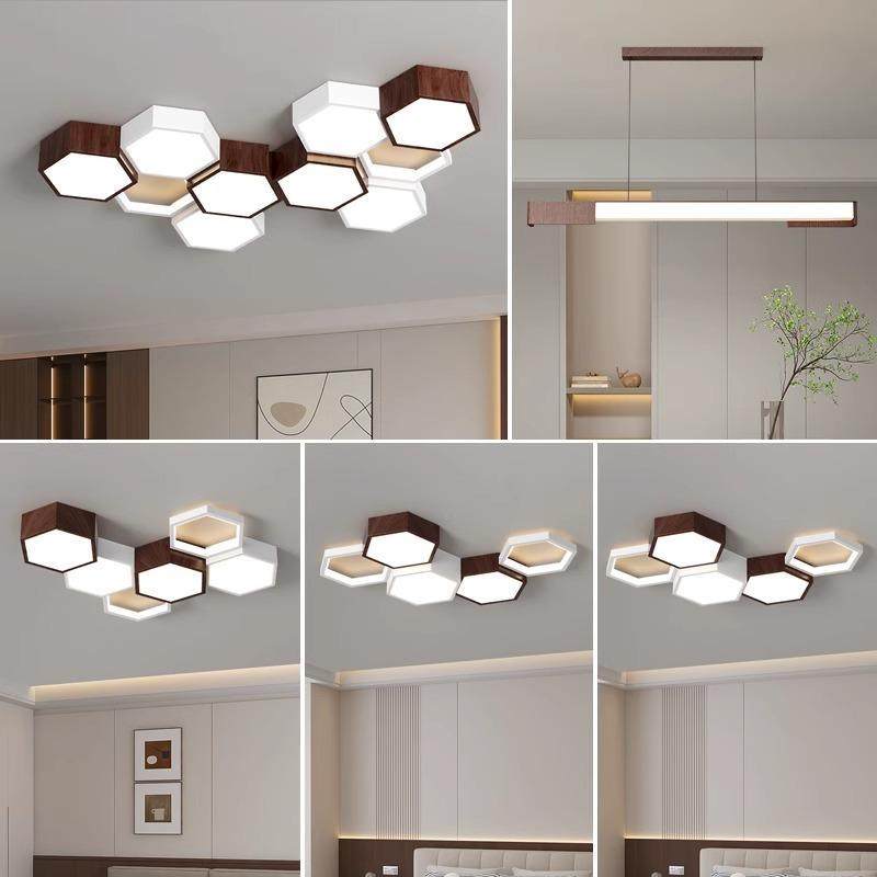 中古风客厅吸顶灯现代极简大气蜂巢灯北欧创意新款卧室灯全屋灯具