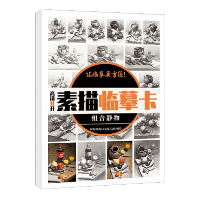 素描临摹卡组合静物 8K卡片高清精微结构八开初级照片画册摹图片基础入门画本教材教学教程美术绘画练习书籍
