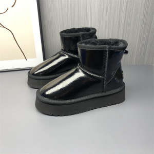 品牌断码清仓处理真皮厚底雪地靴女新款加绒加厚保暖短筒棉鞋棉靴