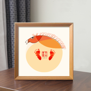 婴儿手脚印纪念品新生儿天使之翼手掌印脚掌印宝宝留念相框