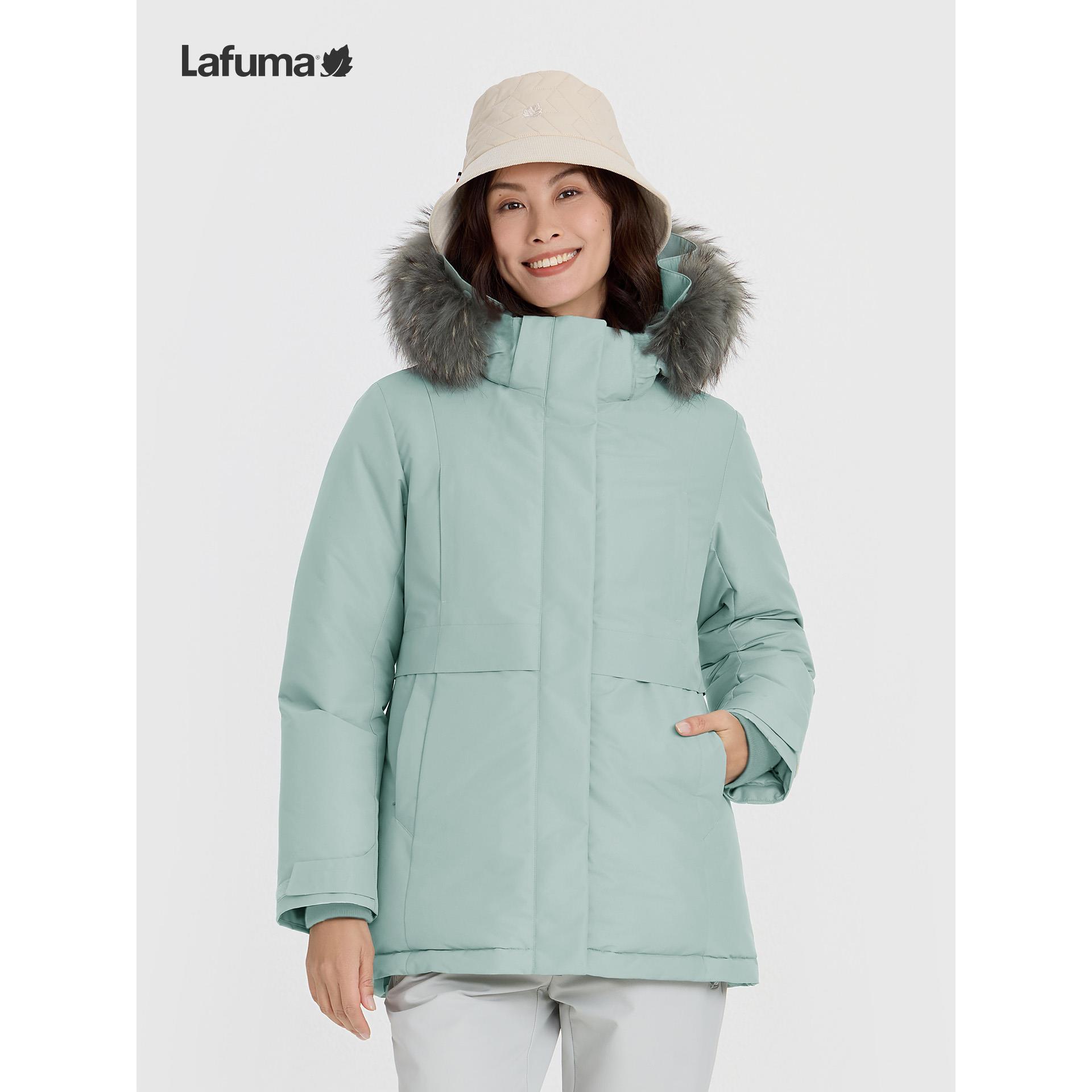 LAFUMA户外秋冬女士可拆卸帽派克羽绒服保暖鹅绒防寒服外套