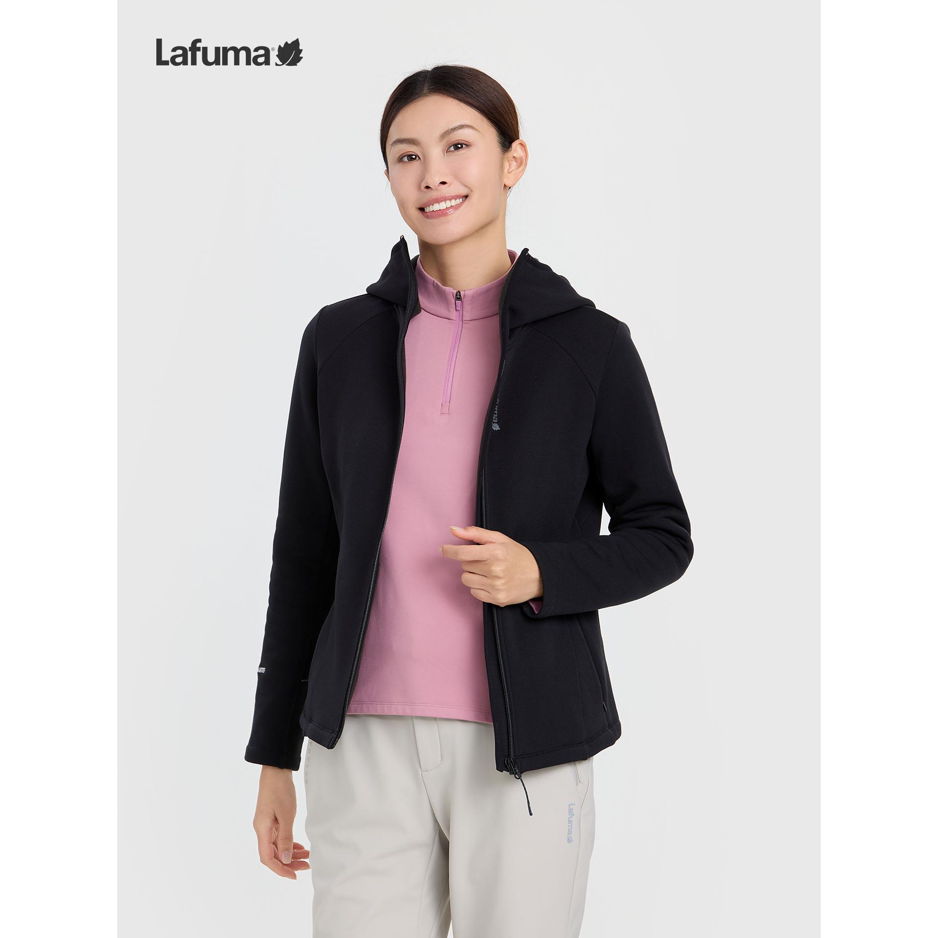 LAFUMA户外秋冬Polartec抓绒衣连帽保暖外套女休闲运动上衣