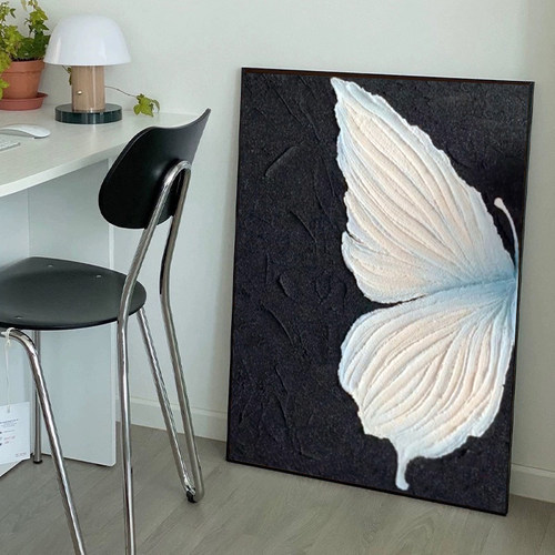 数字油画DIYins侘寂风蝴蝶肌理画