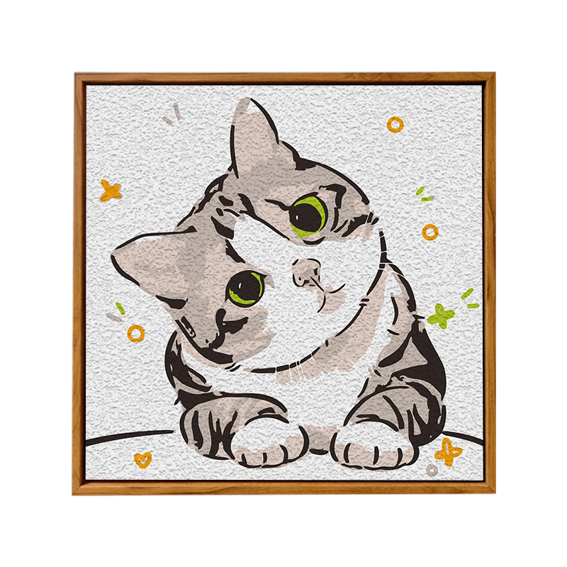 网红布偶猫咪DIY肌理数字油画