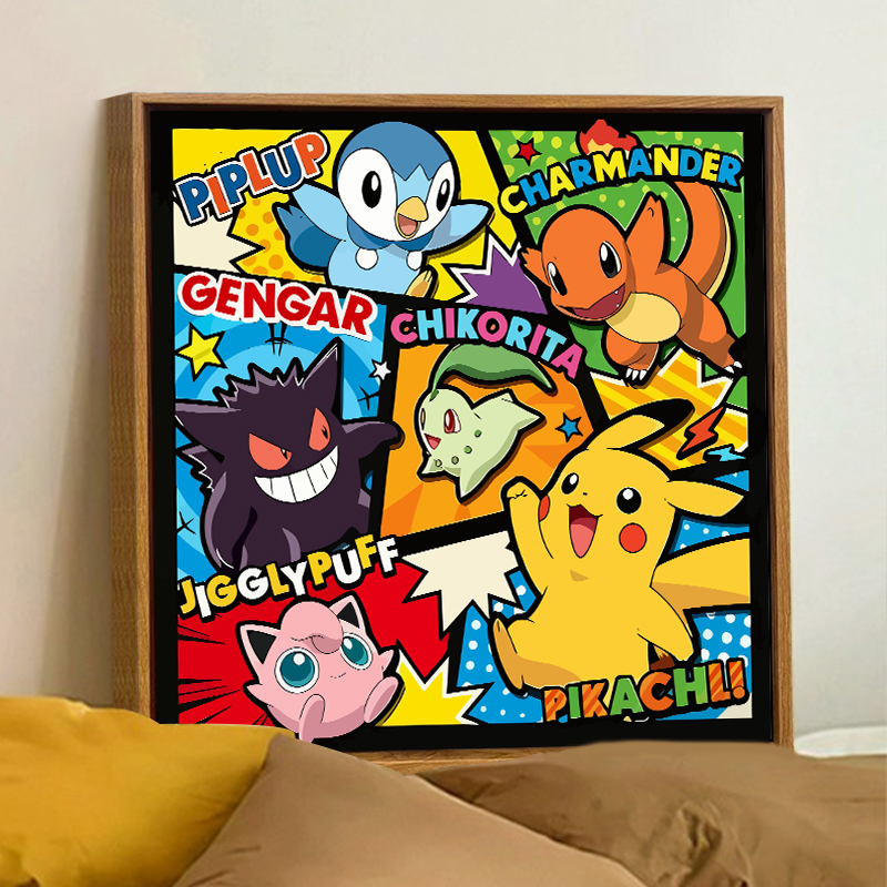 神奇宝贝皮卡丘DIY数字油画卡通