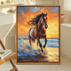 马到成功DIY数字油画手工绘填充涂色高级感骏马丙烯油彩装 饰挂画
