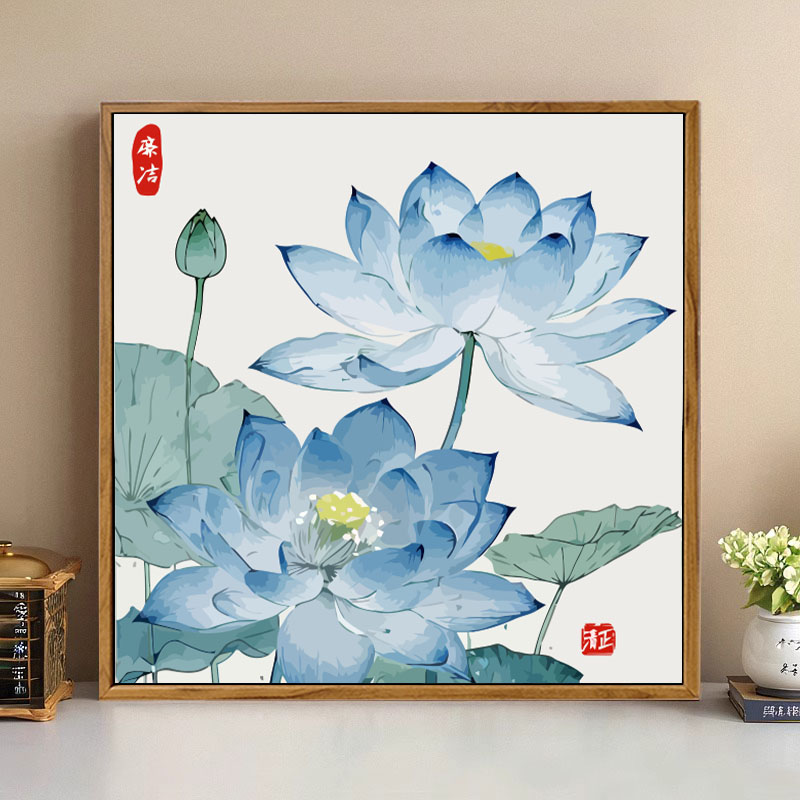 中国风廉洁廉政党建主题数字油画
