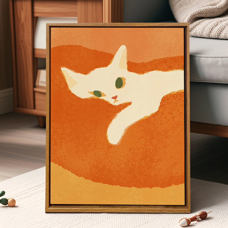 治愈可爱猫咪DIY数字油画简约风