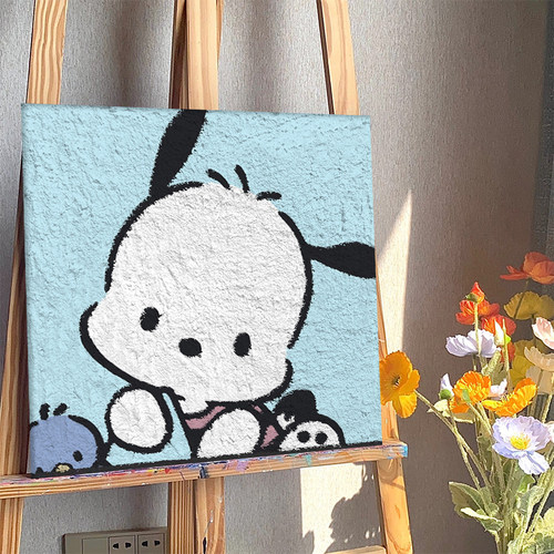 帕恰狗立体肌理感diy数字油画