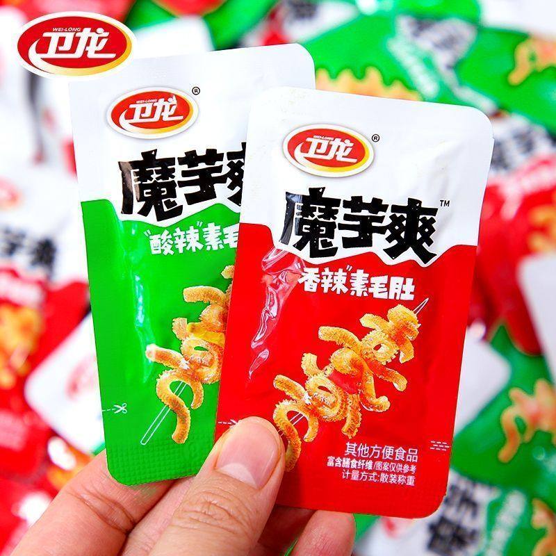 卫龙魔芋爽素毛肚8.3g轻巧装香辣味混合装网红休闲解馋小零食辣条
