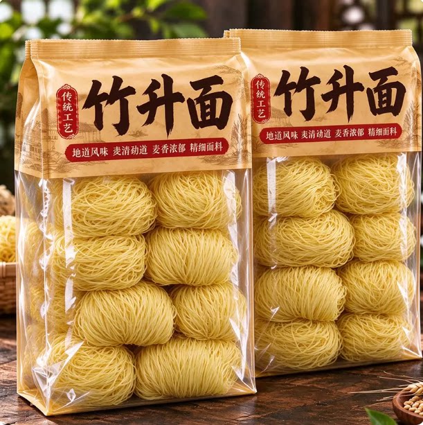 鸡蛋竹升面生面云吞爆款早餐整箱旗舰店挂面条广东风味细炒面