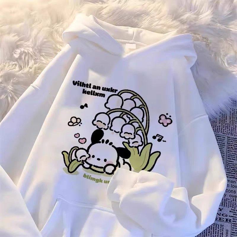 薄款秋冬季新款童装帕恰狗印花儿童连帽卫衣男女童中大童宽松