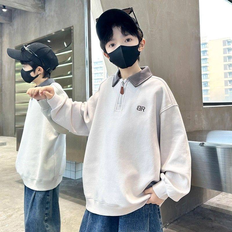 儿童装男童秋装卫衣秋冬款2025新款POLO衫翻领上衣中大童男孩冬季