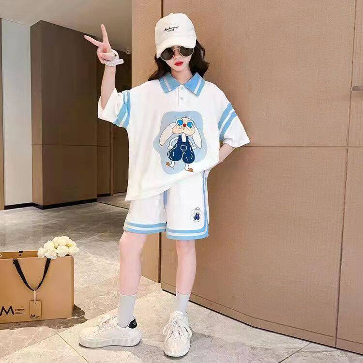 童装女童短袖套装2026新款夏季儿童夏季洋气polo衫半袖T恤两件套
