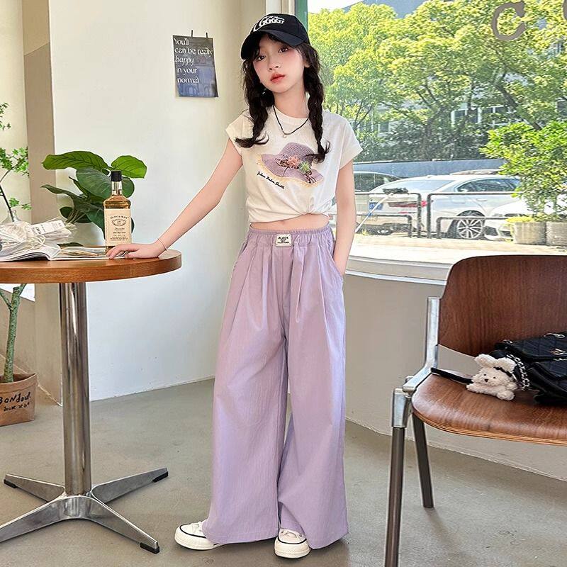 女童夏季套装2026新款儿童装中大童洋气时髦短袖长裤休闲山本裤潮