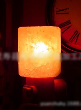 圆柱小壁灯 盐灯 Mini Hand Carved Himalayan Salt Lamp