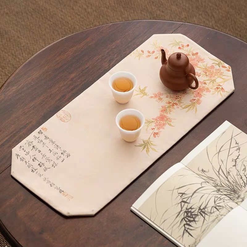 中式禅意小茶席茶桌隔热防水布垫子中国风香云纱布艺双面干泡垫,居家布艺,茶席,淘宝优惠券,粉丝福利购,淘宝优惠卷