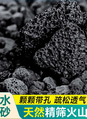鑫德马黑色火山岩石颗粒鱼缸造景底砂滤材养花拌土种花盆铺面石