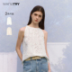 wana 上衣女 蕾丝花边下摆无袖 try休闲百搭挂脖背心2025夏季 新品